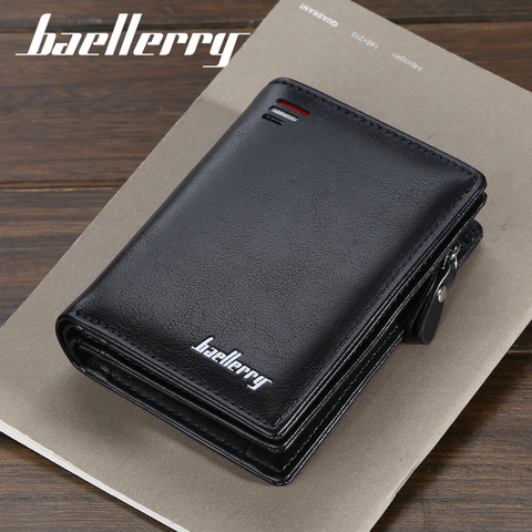 Baellerry short Men wallets fashion new card purse Multifunction organ leather wallet for male zipper wallet with coin pocket ► Photo 1/6