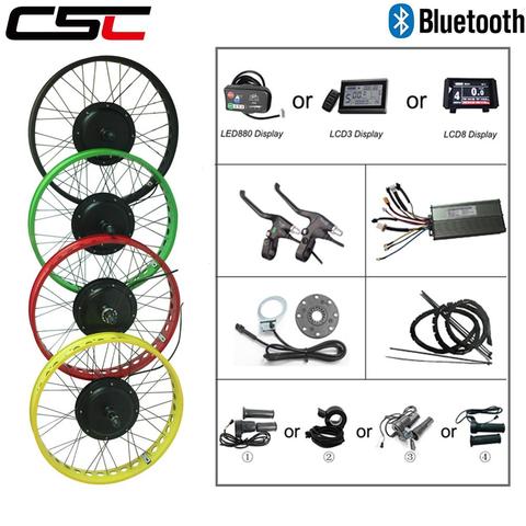 Electric Snow Bicycle Conversion Kit 20 24 26 Inch 4.0 Tyre 36V 250w 500w 48v 1000W 1500W Fat Bike Motor Wheel 4 Color For Ebike ► Photo 1/6