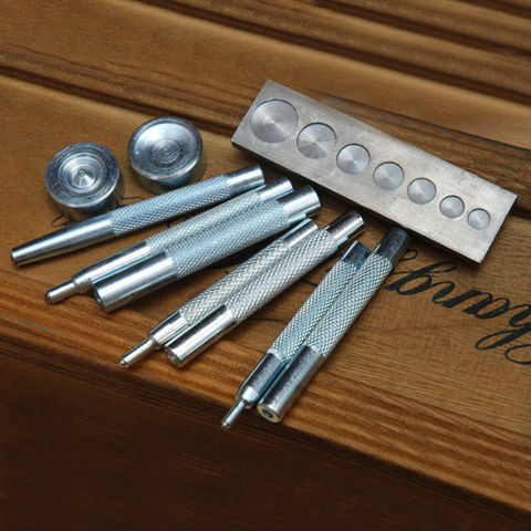 11 pieces/set Rivet fastener button installation tool kit for leather crafts hand-punching tool kit punch belt ► Photo 1/5