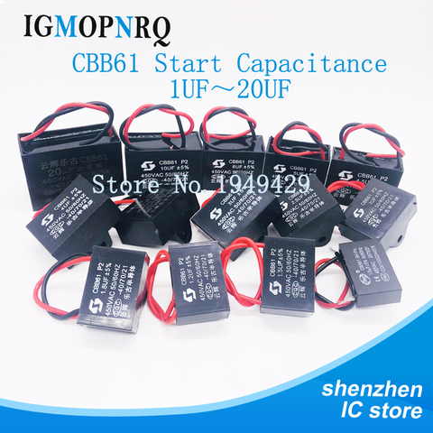 1pcs CBB61 starting capacitance AC Fan Capacitor 450V CBB Motor Run Capacitor 1UF 1.2UF 1.5UF 1.8UF 2UF 2.5UF 3UF 3.5UF 4UF-20UF ► Photo 1/4