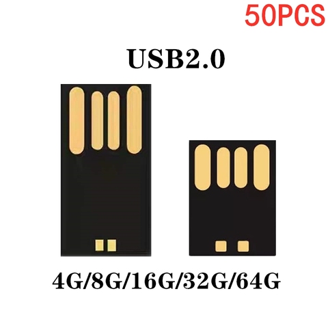 50PCS waterproof UDP memory flash 4GB 8GB 16GB 32G 64GB 128GB USB2.0 short long board Udisk semi-finished chip pendrive Factory ► Photo 1/4