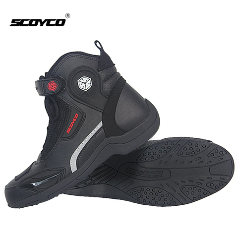 SCOYCO Motorcycle Boots Men Casual Microfiber Leather Motocross Shoes Botas Moto Off-Road Riding Motorbike Boots Moto Shoes ► Photo 1/6