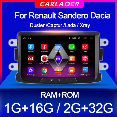 2 Din Android Car Radio For Dacia Sandero Duster Renault Captur Lada Xray 2 Logan 2 Navigation GPS Wifi Auto Multimedia Player ► Photo 1/6