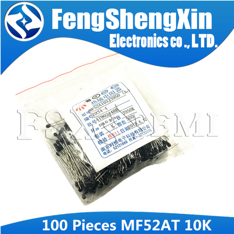 100pcs MF52A 10k OHM NTC MF52AT 3950 Thermistor Resistor NTC-MF52AT MF52 10K +/-5% Thermal Resistor ► Photo 1/1