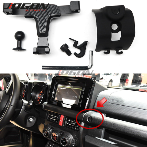 Car Carbon Grain Gravity Dashboard GPS Cell Phone Mount For Suzuki Jimny 2022-2022 Bracket Stand Holder Support Accessories ► Photo 1/6