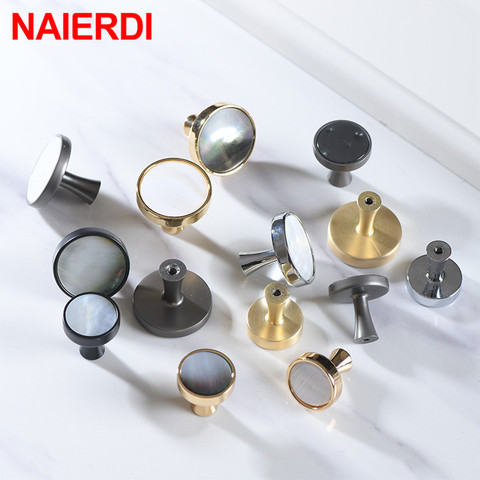 NAIERDI Nordic Gold Cabinet Knobs Zinc Alloy Hooks Bathroom Kitchen Hallway Clothes Wall Hangings Hooks Furniture Handles Knobs ► Photo 1/6