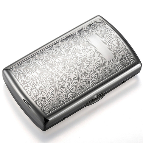 Metal Cigarette Case Box for 12-piece Chrome-plated Ultra-thin Portable Innovative Flower Pattern Cigarette Storage Case ► Photo 1/6