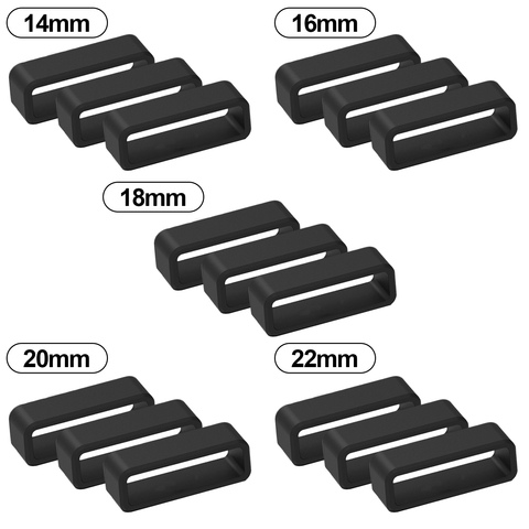 Gosear 6PCS Soft Silicone Replacement Watch Band Strap Loops Rings Keepers Retainers Holders Watch Accessories 14/16/18/20/22mm ► Photo 1/6