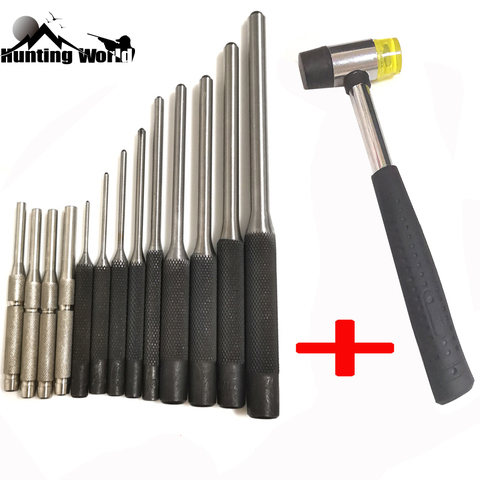Tactical 9/13Pcs Roll Pin Punch Kit  Rubber Mallet Hammer Rifle Bolt Catch Tool Kit for Hunting AR15 M16 Glock Pistol Accessory ► Photo 1/6