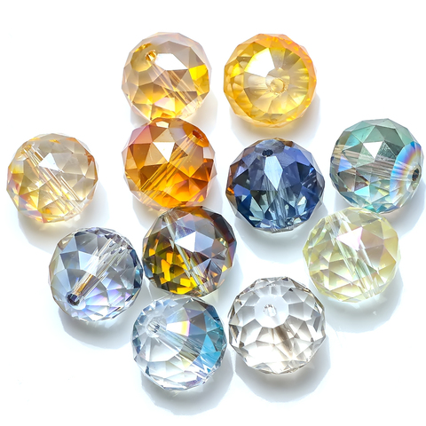 ZHUBI 10PCS Austrian Faceted Round Ball 16MM Lampwork Glass Plated Beading For DIY Crystal Jewelry Making Charms Accessories ► Photo 1/6