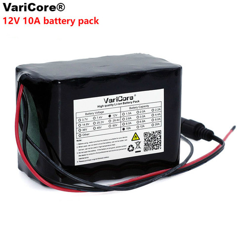 VariCore Large capacity 12 V 10Ah 18650 lithium Rechargeable battery 12v 10000 mAh 75W LED lamp Xenon with BMS ► Photo 1/3