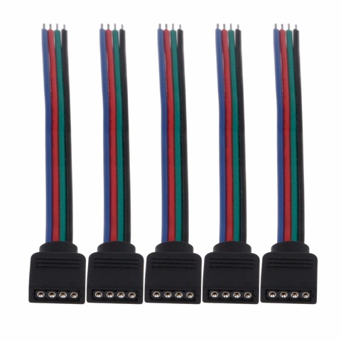 Free shipping 10/20/50/100 pcs/lot 4 pin Female plug RGB Connector Cable For SMD 3528 5050 RGB LED Strip Lighting ► Photo 1/1