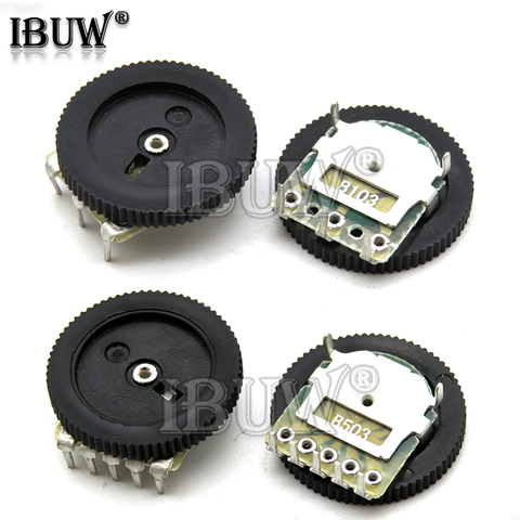 10pcs Double Gear tuning potentiometer B102 B103 B203 B503 B1K B10K B20K B50K 3Pin 5Pin 16*2mm Dial Potentiometer ► Photo 1/6