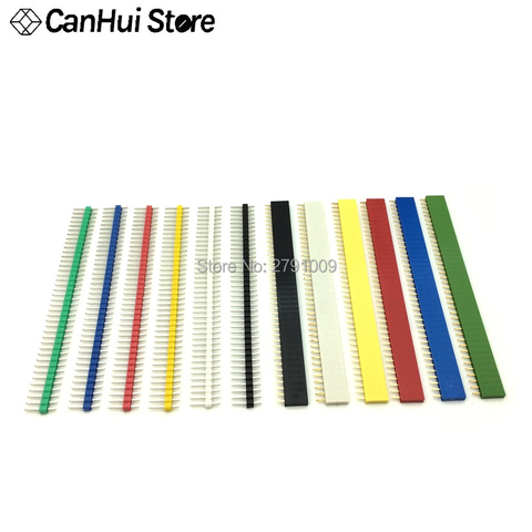 10pcs 2.54mm Single Row Female PCB Board Connector Strip pin heade  1*40 pin colourful socket 1x40Pin 6 color each 1 ► Photo 1/6