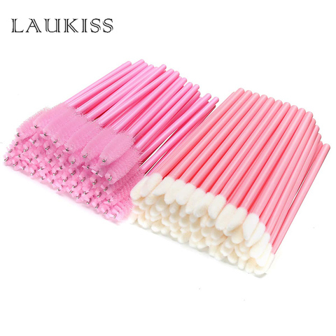 Hot 50/100/300/500pcs Eyebrow Eyelash Brushes Eyelash Spoolies Lash Wands Mascara Wands for Eyelash Extensions Makeup Brushes ► Photo 1/6