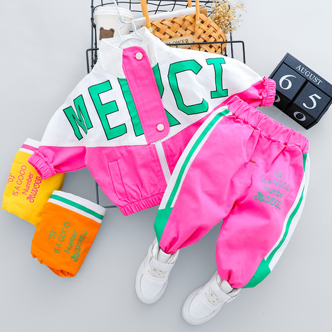 2022 Autumn Kid Boy Girl Clothing New Casual Tracksuit Long Sleeve Letter Zipper Sets Infant Clothes Baby Pants 1 2 3 4 Years ► Photo 1/5