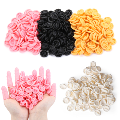 100PCS Disposable Finger Cover Rubber Gloves Non-slip Anti-static Latex Finger Cot Fingertip Protector Finger Thumb Sleeve Glove ► Photo 1/6