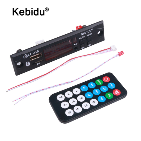 kebidu 5V 12V MP3 WMA Decoder Board Wireless Bluetooth Car Audio USB TF FM Radio Module with Remote Control For Car accessories ► Photo 1/6