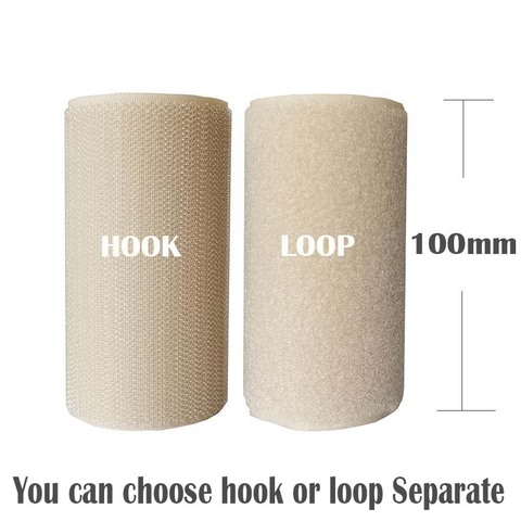 10CM Width velcros no adhesive hook loop fastener tape  sewing magic tape sticker velcroing strap couture strip clothing khaki ► Photo 1/6