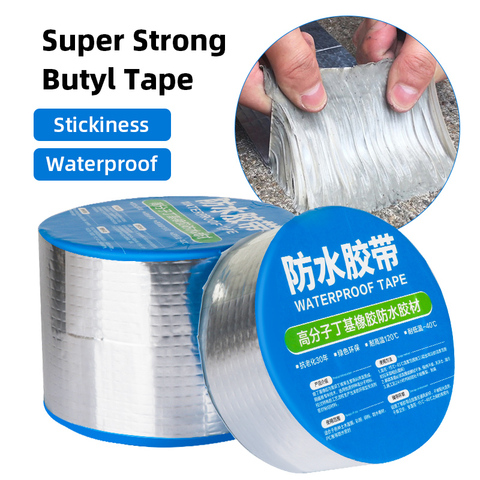 10m 5m Aluminum Foil Butyl Rubber Tape Stop Leak Stick waterproof repair fix tape Self Adhesive for Roof Hose Marine Maintenance ► Photo 1/6