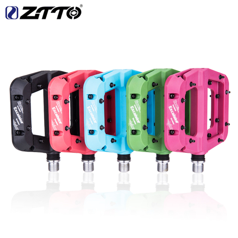 ZTTO MTB DU Bushing Bearings Nylon Ultralight Flat Pedal XC AM Mountain Road Bike BMX Anti-slip Big Foot Plastic Bicycle Pedals ► Photo 1/6