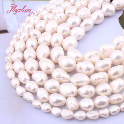 5-7,9-10,10-11mm Freshwater Pearl White Freeform Loose Natural Stone Beads For DIY Necklace Bracelet Jewelry Making Strand 15