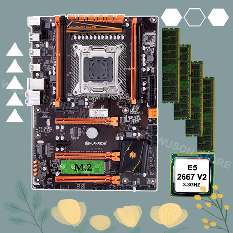 Discount HUANANZHI X79 motherboard with M.2 NVMe SSD slot motherboard with CPU Intel Xeon E5 2667 V2 RAM 64G(4*16G) 1866 RECC ► Photo 1/6