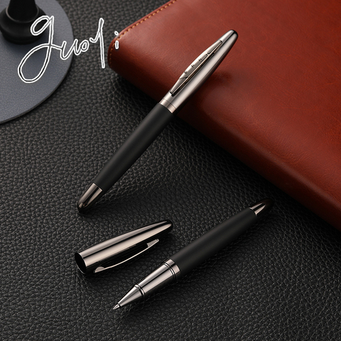 Guoyi C13 creative leather Gel pen Metal high-end business office gifts and corporate logo customization signature pen ► Photo 1/6