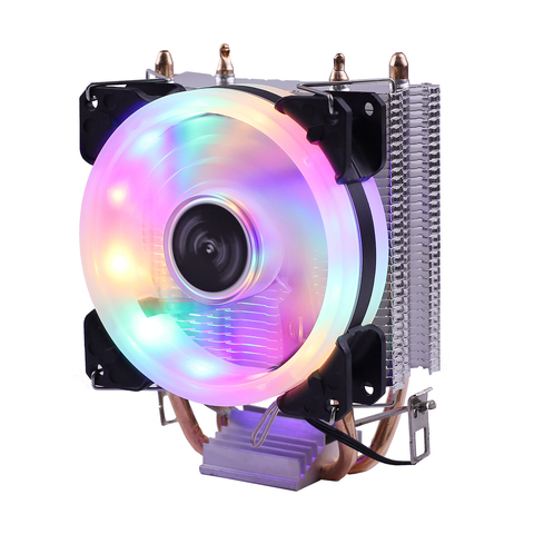 RGB Colorful CPU Cooler Fan for Intel LGA 775 1150 1151 1155 1156 1366 AM2 AM3 AM4 quiet CPU Cooling Fan radiator Cooling Cooler ► Photo 1/6