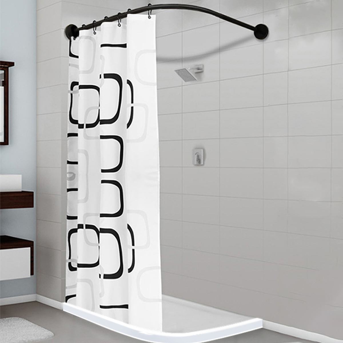 Adjustable Hanging Shower Curtain Rod Extendable Bathroom Window Door Pole 