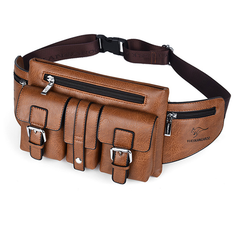 Men's Waist Bag Crossbody Shoulder Bag for Man 2022 Leather Man Belt Pouch Travel Waist Pack Large Cell Phone Pocket Fanny Pack ► Photo 1/6