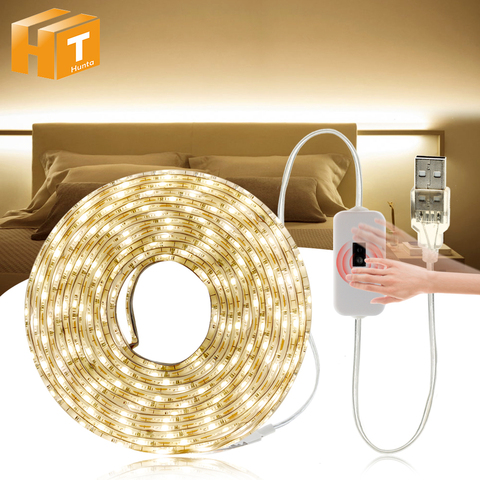 5V USB Hand Sweep cabinet Light LED Strip Indoor Flexiable Lamp Smart Switch Brightness Adjustable tape for Closet Stairs ► Photo 1/6