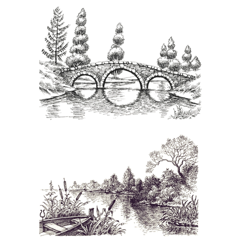 AZSG Bridge / Lakeside Clear Stamps For DIY Scrapbooking Decorative Card Making Crafts Fun Decoration Supplies ► Photo 1/1