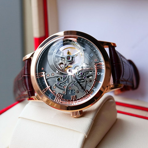 OBLVLO Luxury Brand Waterproof Casual Watches Analog Skeleton Watches Rose Gold Automatic Watches with Sapphire Crystal VM 1 ► Photo 1/6