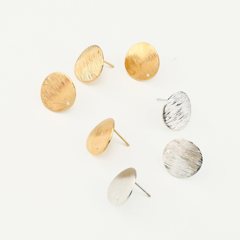 10pcs Zina Alloy Gold  Earring Base Findings Simple Convex Drop Earrings Making Accessories Eardrop Charms Diy Connectors ► Photo 1/6