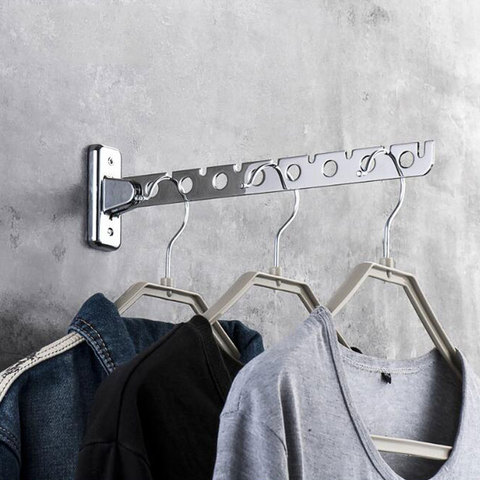 Clothes rack  Clothes Hangers Wall Mounted Hanger Stainless Steel Indoor Space Saving  Clothes Hangers for clothes ► Photo 1/6