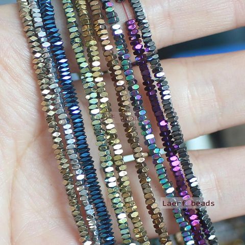 Natural Hematite Plated color Faceted Rectanger1x2/2x3/2x4mm Loose beads,For DIYJewelry making! Mixed wholesale for all items ! ► Photo 1/6