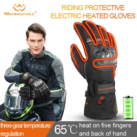 Warmspace Motorcycle Gloves Heated 7.4V Battery Cycling Skiing Winter Waterproof Sports Electric Heating Gloves Warm Therma ► Photo 1/6