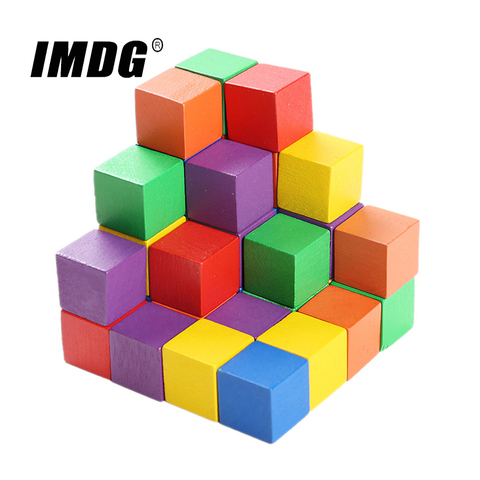 100pcs/set Wood Cubes Blocks 20mm Blank Dice Square Corner Colorful Board Game DIY Tokens Early Education ► Photo 1/6