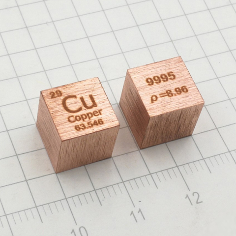 1pc 99.95% Pure Cu Cube High Purity 8.9g Cu Metal Carved Element Periodic Table Craft Wonderful Collection Decoration 10*10*10mm ► Photo 1/4