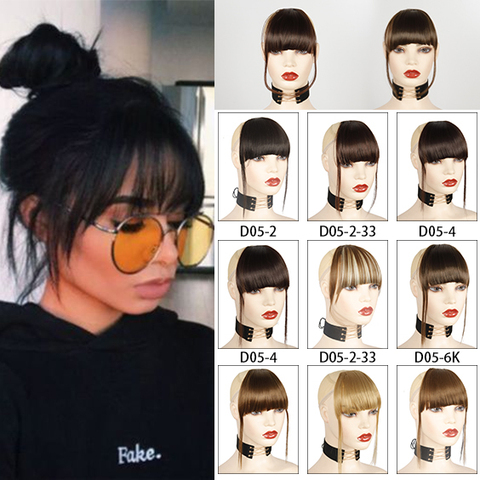 Azqueen hair Clip In Hair Bangs Hairpiece Accessories Synthetic Fake Bangs Hair  bangs pure bangs hair extension synthetic wig ► Photo 1/6