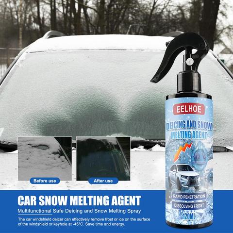 car windshield window snow melting spray