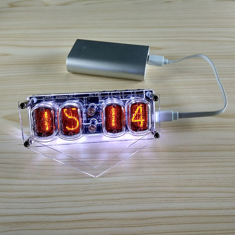 Nixie Clock IN-12 Glow Clock 4-bit Clock Seven-color LED DS3231 Colorful Backlit Version (without Tube) ► Photo 1/4