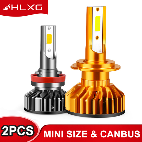 HLXG HB3 9006 HB4 H1 9005 H8 H9 H11 fog lights Mini size lampada H4 H7 LED Canbus Car Headlight 5000K 6000K 8000K Lamp Bulbs ► Photo 1/6