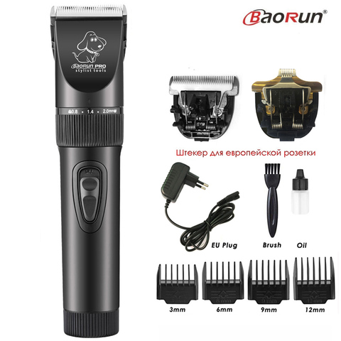 BaoRun Professional Grooming Kit Rechargeable Pet Cat Dog Hair Trimmer Electric Pets Clipper Shaver Set Haircut Machine 110-240V ► Photo 1/6