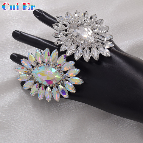 Big size 5.2*7.3cm oval big women rings adjustable jewelry fashion show ring for wedding jewelry crystal rhinestones jewelry ► Photo 1/6
