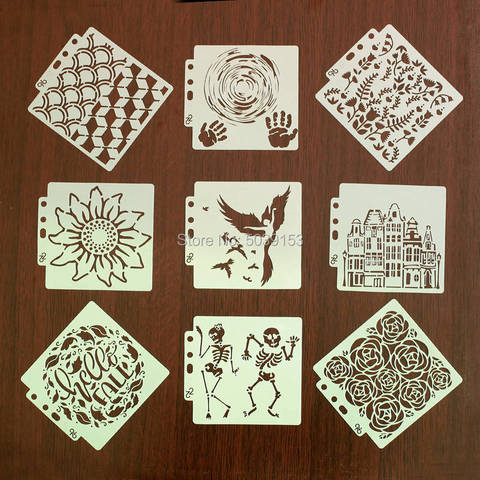 New 4pcs/lot Layering Stencils for Coloring home decoration drawing Laser cut template Stencil Wall Painting for DIY Wood Fabric ► Photo 1/1