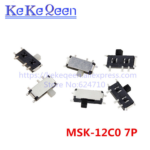 100Pcs/lot Mini 7-Pin On/Off 1P2T SPDT MSK-12C02 SMD Toggle Slide Switch For MP3 MP4 DC 12V 0.1A ► Photo 1/1