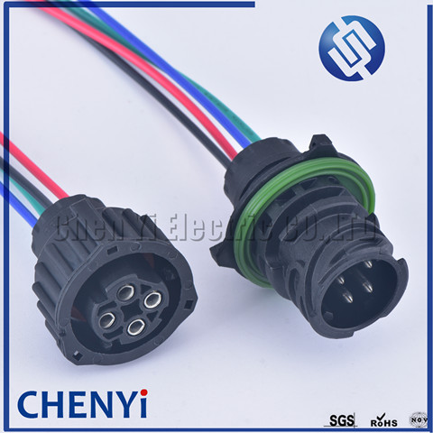 4 Pin 2.5mm Tyco round HOWO A7 odometer speed sensor plug Auto waterproof connector 1-967402-1 1-967325-1 with 15cm 18AWG cable ► Photo 1/6