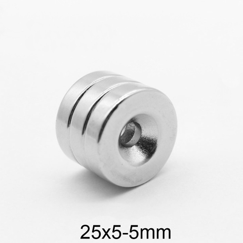 2~30PCS 25x5-5 mm Permanent NdFeB Strong Magnets 25*5 mm Hole 5mm Round Countersunk Neodymium Magnetic Magnet 25X5-5mm 25*5-5 ► Photo 1/6